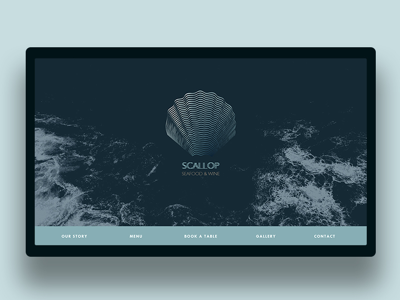 Landing page for Scallop Restaurant landingpage restaurant seafood ui ux web webdesign