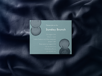 Brunch Invitation branding identity restaurant scallop seafood ui ux visual web