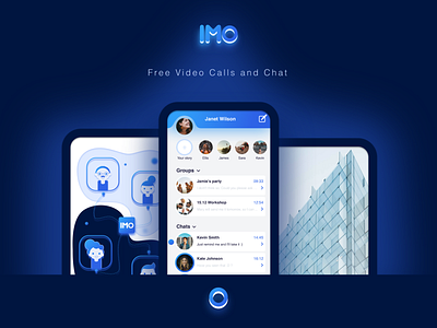 IMO app - video calls and chats app appdesign case study chat chat app design message message app messenger simple ui userexperience userinterface ux videocall web