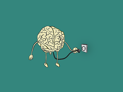 Take a break brain creative design illustration