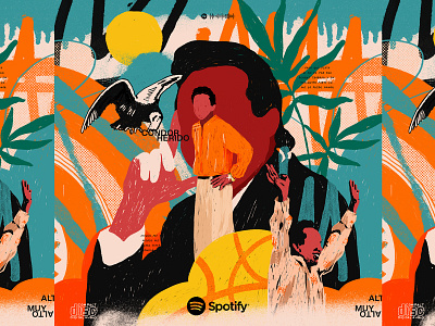 El Condor Herido (spotify) color diseño illustrator ilustración music zorrozombie