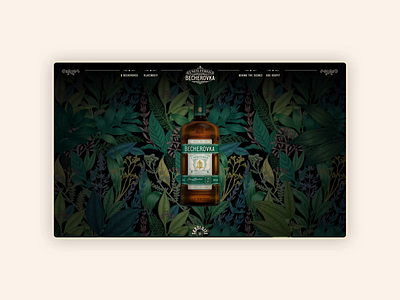 Becherovka Microsite 2020 alcohol alcohol branding animation becherovka black design drink gold green herb herbal illustration menu nature scroll typography web website websites