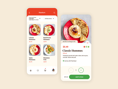 Zoe's App Design food mobile mobile app design mobile ui uidesign ux