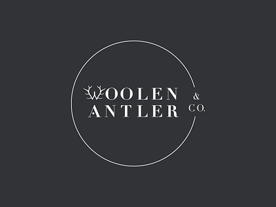 Woolen Antler & Co. Primary Logo antler branding design foraged graphic design handcrafted logo w