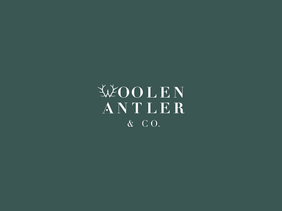 Woolen Antler & Co. Secondary Logo antler branding design foraged graphic design handcrafted logo w