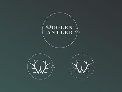Woolen Antler & Co. Logo And Marks antler branding design foraged graphic design handcrafted logo mark w