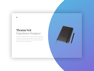 Personal Website design experience gradient minimal personal portfolio simple website
