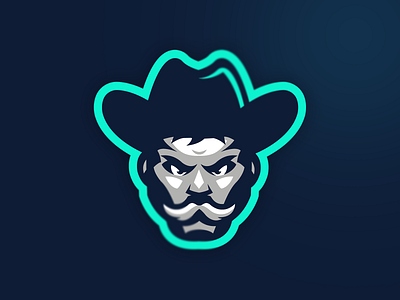 Cowboy blue branding cowboy design e sports illustration logo mascot mascot logo white