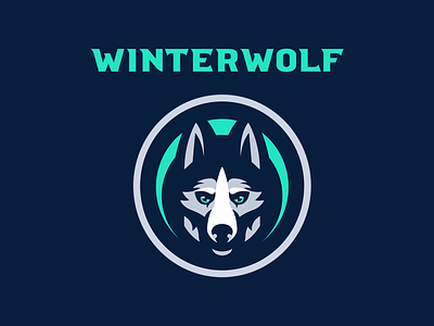 Winterwolf Mascot Logo blue branding design e sports husky illustration logo mascot mascot logo white