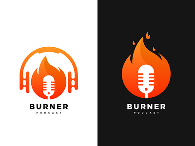 Logo for Burner Podcast brand branding color graphic design logo logo design podcast typography vector web