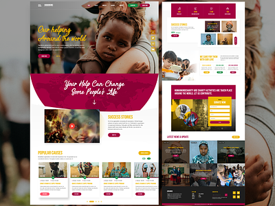Humankind Charity charity charity organizations donate free free resource landing page mobile website design non-benefit non-profit nonprofit organizations society typography ui ux website design website template