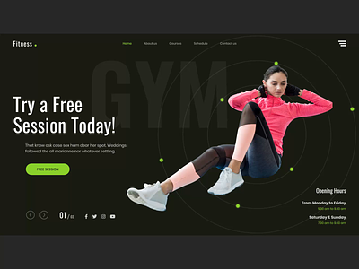 fitness & gym animation branding creative dark fitness gym landing page product design sport typography ui ux web design workout yoga