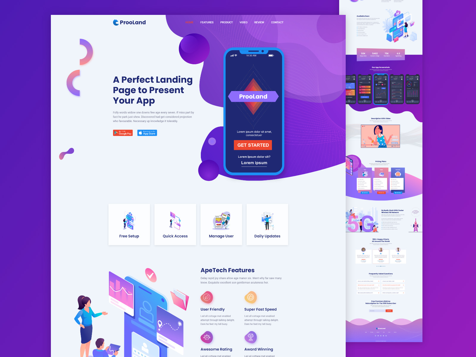 app landing page by Hafizur Rahaman on Dribbble