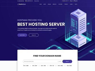 SonicHost Hosting PSD Theme hosting hosting template psd psd design ux web web deisgn