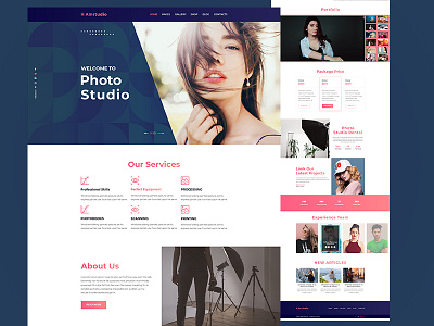 Photography Studio (White Person) agency business creative business gallery hosting template illustration multipurpose photographer photographer studio photography professional service shop studio template ui ux web web deisgn website