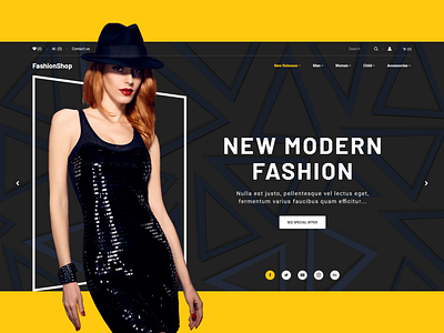 Fashionable eCommerce adobe adobexd clean design ecommence fashion grid header influencer interface landing minimal photo product page shop typography ui ux web website