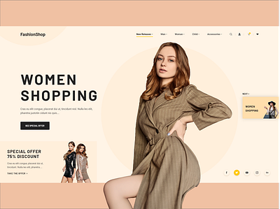 Fashion eCommerce Shop adobe adobexd clean design creative ecommence fashio fashion grid header influencer interface landing minimal product page shop typography ui ux web website