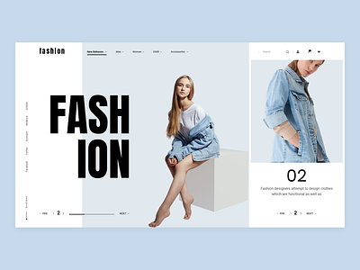 Fashion - eCommerce blue clean color concept design ecommence ecommerce fashion fashion color grid inspiration landing layout minimal product page typography ui ux web