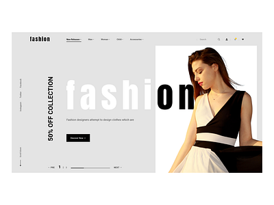 Minimal and Modern fashion eCommerce website design white color by ...