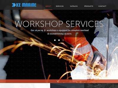 KE Marine homepage design engines webdesign