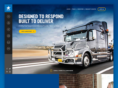 Landstar Homepage custom design homepage icon logistics transportation truck ui ux web web design webdesign website