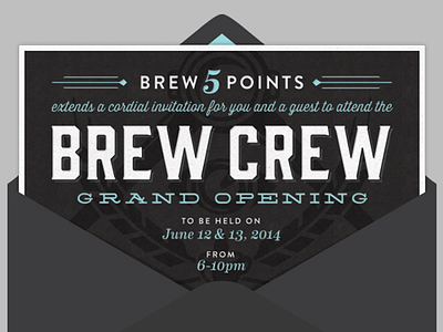 BREW CREW Grand Opening Email Invite bar beer branding brewery coffee craft