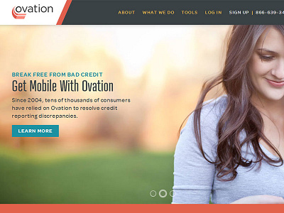 Ovation Homepage Design responsive ui ux website