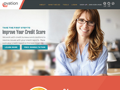 Ovation Homepage Design #2 credit fullsite illustration infographics photography responsive ui ux website