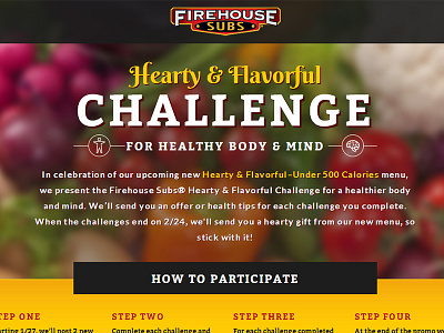 Firehouse - Healthy Menu Campaign design firehousesubs responsive restaurant socialmedia ui ux webdesign