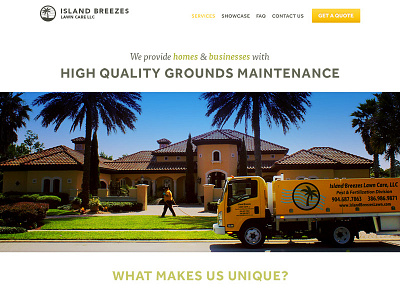 Island Breezes Homepage Design fullsite photography responsive ui ux website