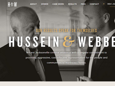 Hussein & Webber Homepage Design design firm illustration law responsive web