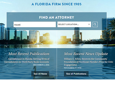 Rogers Towers Attorneys at Law Homepage custom design responsive search web