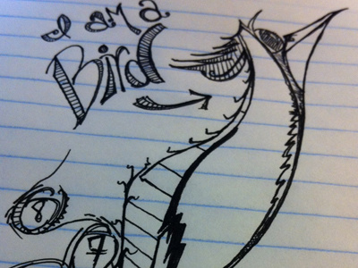 Doodle while signing insurance forms