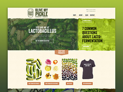 Olive My Pickle Home Page branding design home page olive pickle web web design website