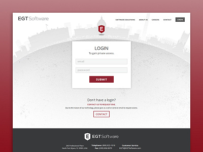 EGT Software Login Page branding design development egt home page logo software web web design website