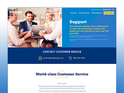 Brightway Insurance Customer Service Page design web web design web page webpage website