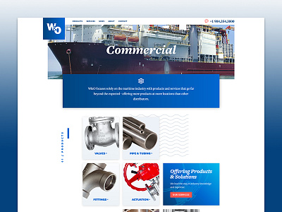 W&O Commercial Products Page design home page web web design website