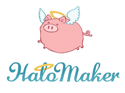 Halomaker - Concept 2 angel brand concept halo illustration logo pig sketch wings