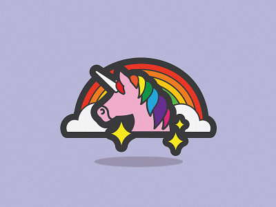 Pride Unicorn branding design flat icon illustration logo vector