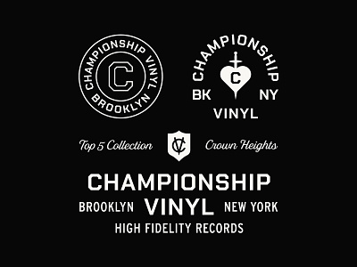 Championship Vinyl - High Fidelity badge branding identity illustration logo monogram typography vintage vinyl
