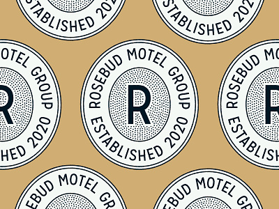 Rosebud Motel Group badge branding identity logo motel rosebud schitts creek typography vintage