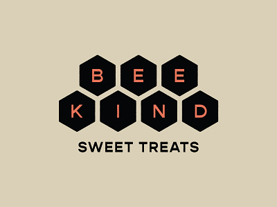 Bee Kind Sweet Treats badge bakery bee branding honeycomb identity logo monogram typography vintage