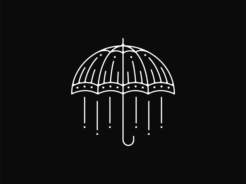 Whatever The Weather animation handdrawn illustration umbrella vintage