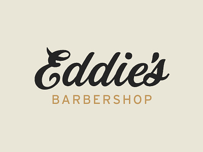 Eddie's Barbershop branding identity logo typography vintage