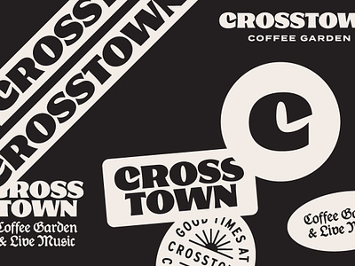Crosstown Coffee Garden badge branding coffee identity illustration logo logotype typography wordmark
