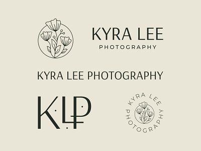 Kyra Lee Photography Branding badge branding flowers identity illustration logo logotype monogram photography typography vintage wordmark