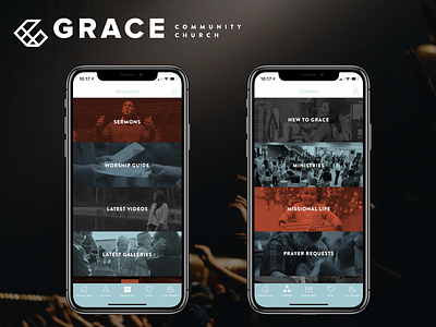 Grace Community Church app mobile ui ux