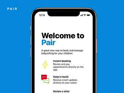 Pair Mobile UI  — Welcome