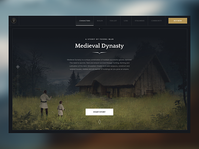 Medieval Dynasty - Hero Redesign clean concept design game game design game ui medieval medieval design medieval dynasty medieval header medieval landi̇ng page medieval ui middle earth mmo mmorpg
