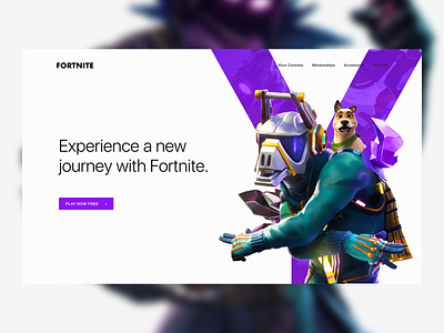 Fortnite Homepage Concept Design character concept crystal fortnite games header playstation purple xbox